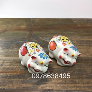 Heo đất vẹo bé gốm sứ Bát Tràng