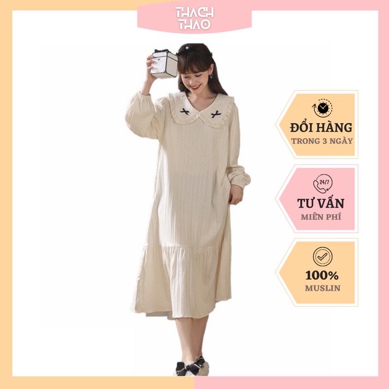 Đầm Mặc Nhà 100%Cotton⚡️CÓ SIZE⚡️Dáng Dài Maxi Bầu Sau Sinh