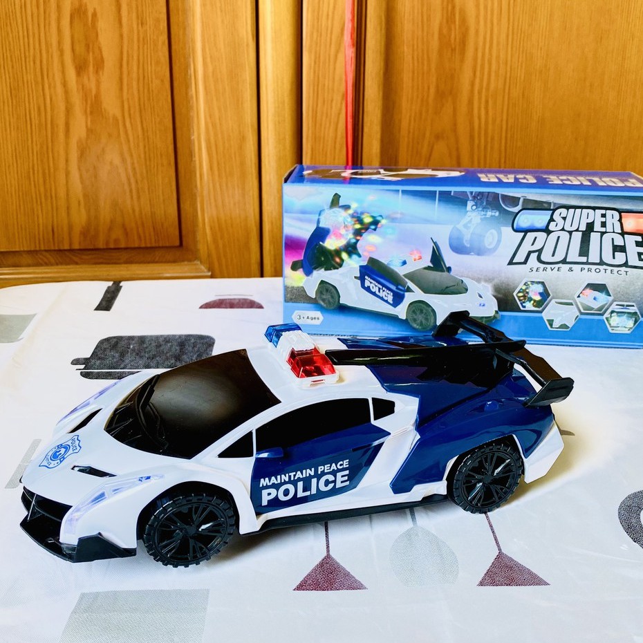 Xe Oto cảnh sát phát sáng quay tròn 360 độ