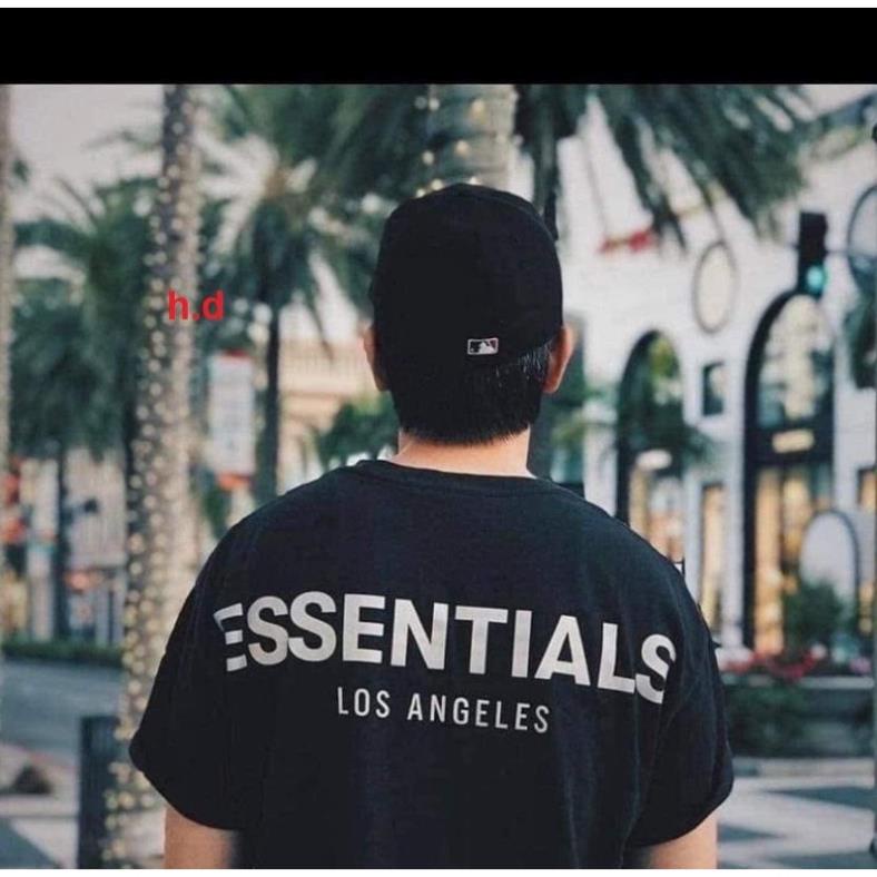 Áo thun tay lỡ form rộng phản quang ESS Áo phông hè dáng thụng giá rẻ chất cotton nam nữ freesize unisex