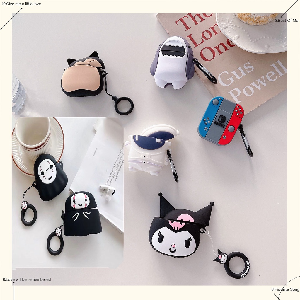 Vỏ Bảo Vệ Hộp Sạc Tai Nghe Airpods 3/1/2 pro bluetooth Không Dây Chất Liệu Silicon Mềm Hình Phi Hành Gia Hoạt Hình 3D