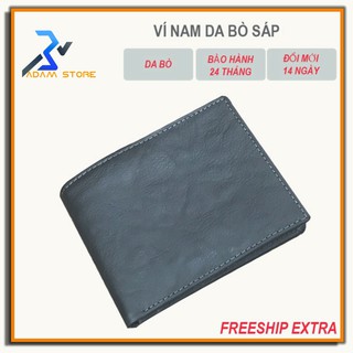 Ví da nam da bò sáp adamstore bóp da nam – da thật – bảo hành 24 tháng full hộp đựng vd012