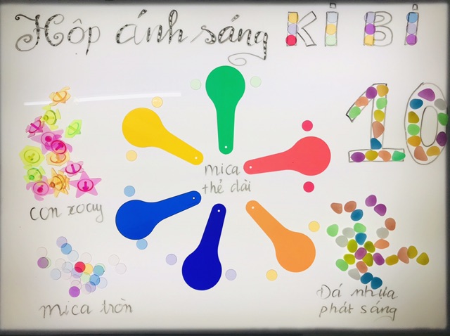 50 Mica tròn nhiều màu chơi bàn ánh sáng.
