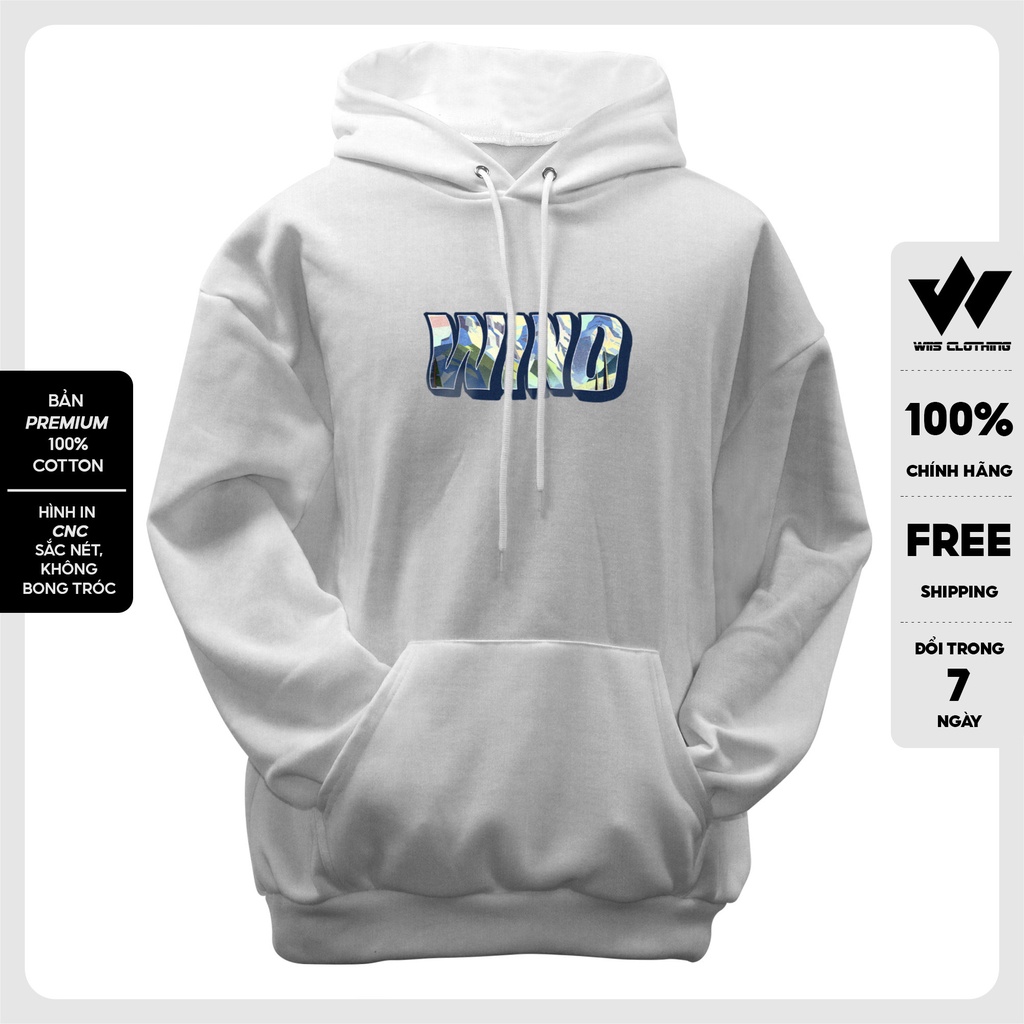 Áo hoodie form rộng WIIS bản Premium unisex nỉ bông NÚI thời trang nam nữ oversize ulzzang