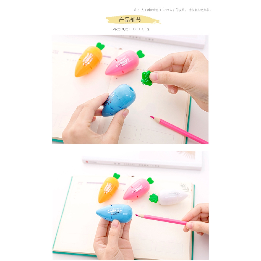 1 cái sáng tạo sinh viên hoạt hình đáng yêu củ cải bút chì mài văn phòng phẩm kẹo trẻ em bút chì mài bút chì bút chì