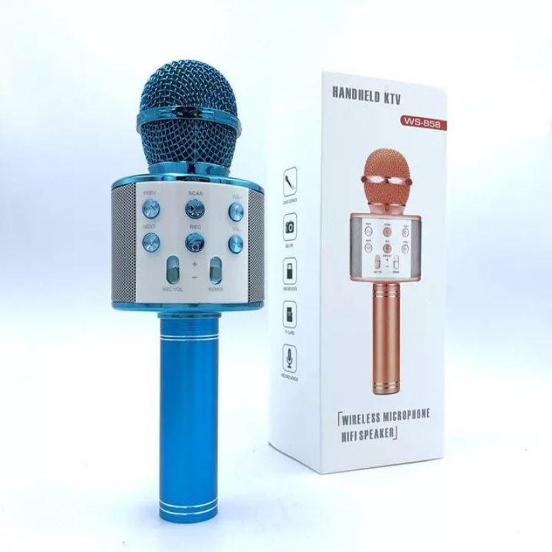 Mic liền loa Bluetooth ws 858 mẫu mới nhất