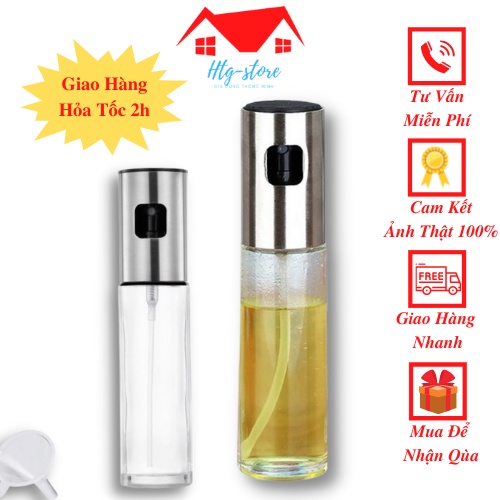 Bình xịt phun sương dầu ăn thủy tinh bình xịt dầu ăn cho nồi chiên không dầu100ml