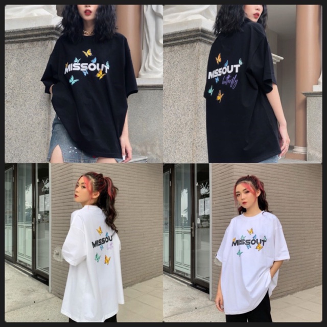 Áo thun unisex missout bướm nam nữ Full Tag tay cổ | BigBuy360 - bigbuy360.vn