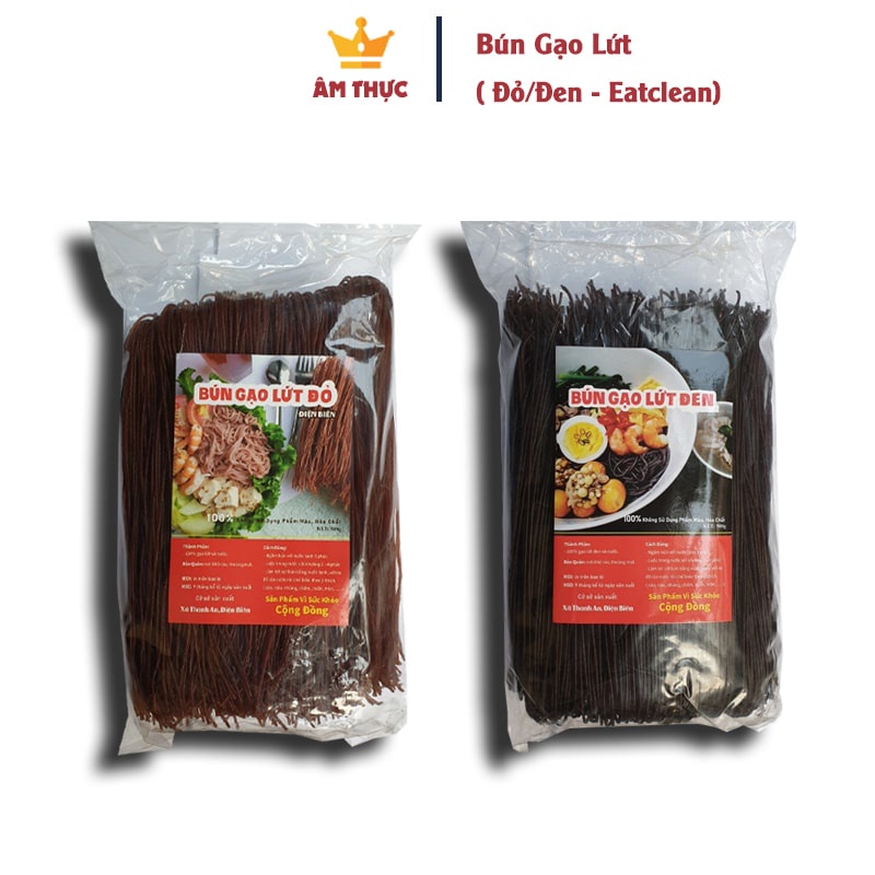 Bún Gạo Lứt [ đỏ - đen EATCLEAN ] ( 500g ) thức ăn healthy giảm cân cho người ăn kiêng