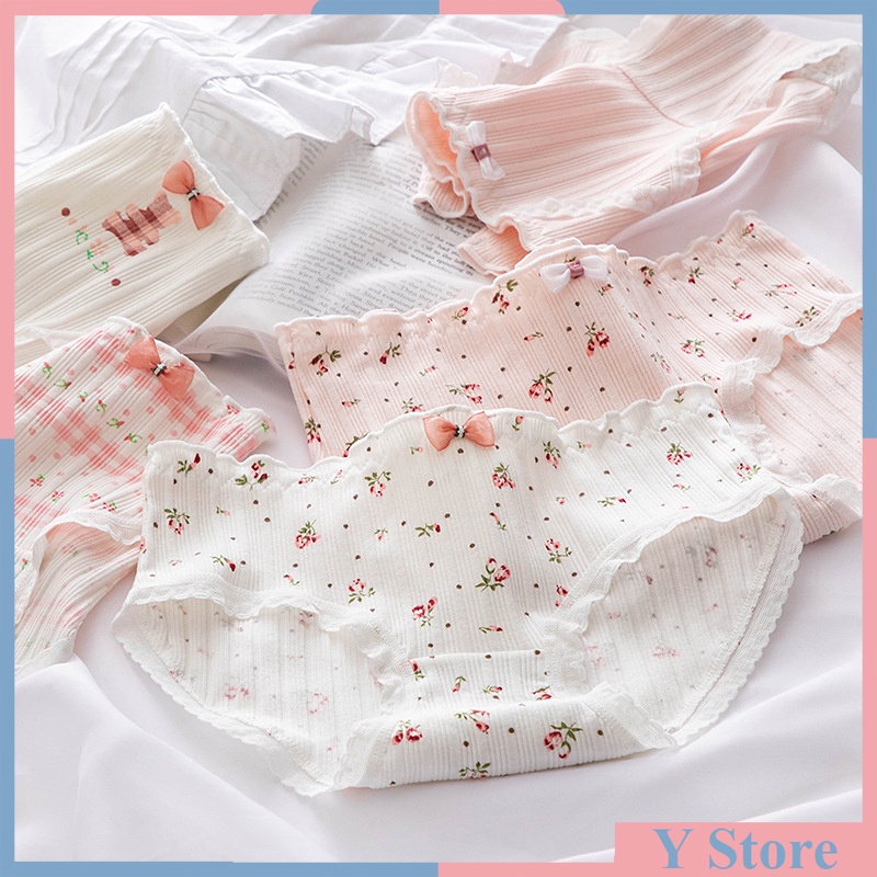 Quần lót nữ cotton gân tăm cao cấp hoa hồng 1718