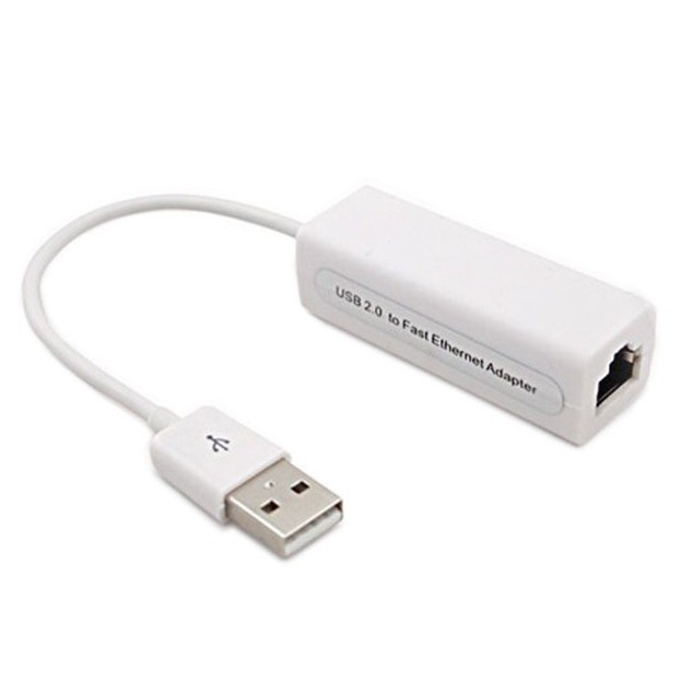 Bộ chuyển đổi USB ra LAN RJ45 (Trắng) USB 2.0 to fast Ethernet