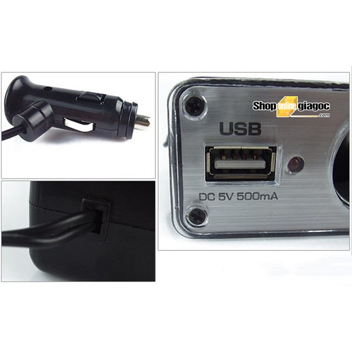 Bộ Chia 3 Tẩu 12V 1 Cổng Sạc USB SPW01