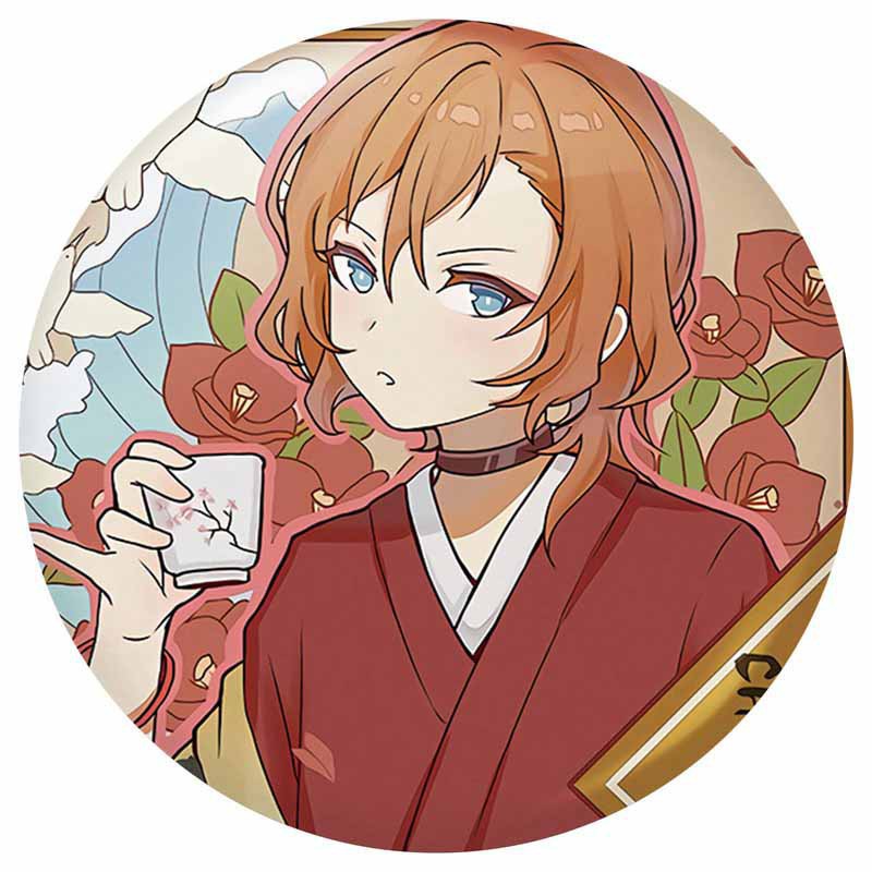 Huy hiệu cài áo in hình Bungo Stray Dogs Văn Hào Lưu Lạc anime chibi xinh xắn dễ thương m03