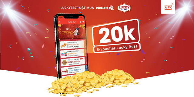 Toàn quốc [E-voucher] Mã giảm 20k khi đặt mua vé Vietlott trên LuckyBest