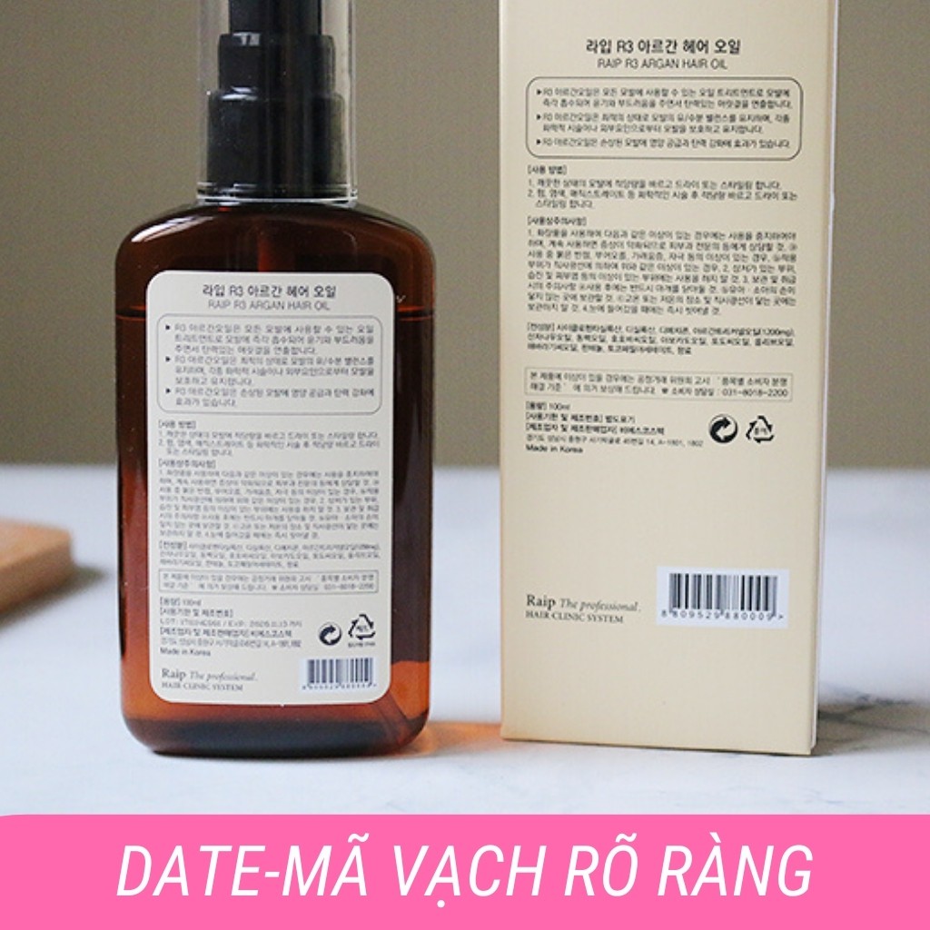 Dầu Dưỡng Tóc DDT123094 Tinh Dầu Dưỡng Tóc Raip R3 Argan Hair Oil (100ML) | BigBuy360 - bigbuy360.vn