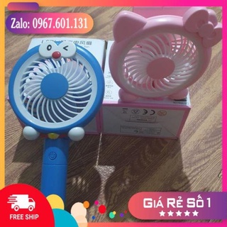 Quạt tích điện cầm tay hình Doraemon và hình Hello Kitty