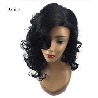 Tóc Giả Nữ Kiểu Ngắn Ngang Cổ Xoăn Gợn Sóng Thời Trang