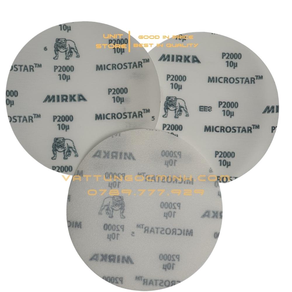 Nhám film 150 mm Mirka Microstar 6 inch đế lông nhám siêu mịn chuyên dùng làm mờ chà lớp sơn 1500 2000 2500