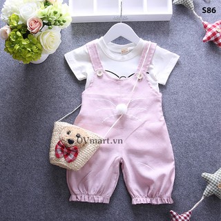 Bộ yếm mèo cực xinh cho bé
