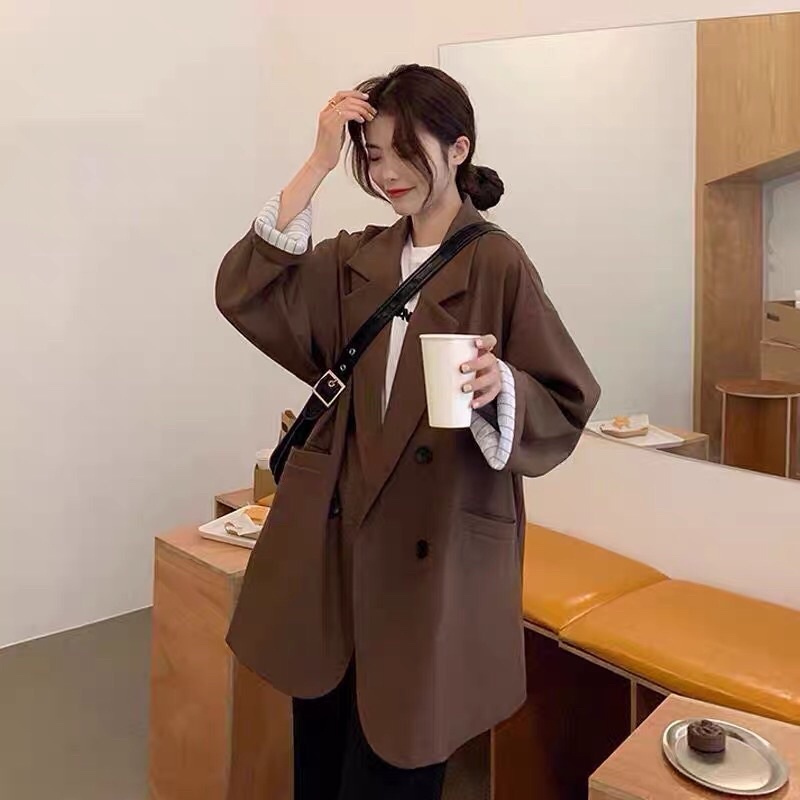 Khoác blazer form rộng phong cách hàn quốc kèm ảnh thật | BigBuy360 - bigbuy360.vn