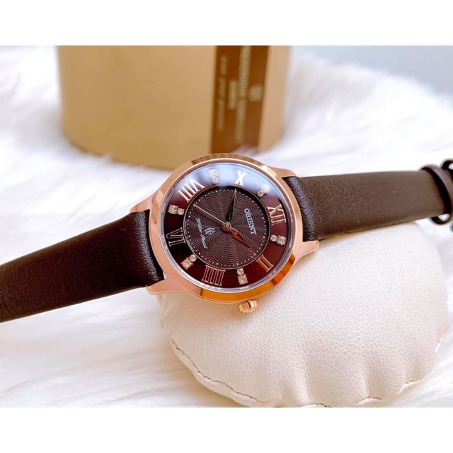 Đồng Hồ Orient Nữ FUB9B001T0 Brown Leather Quartz Ladies Watch