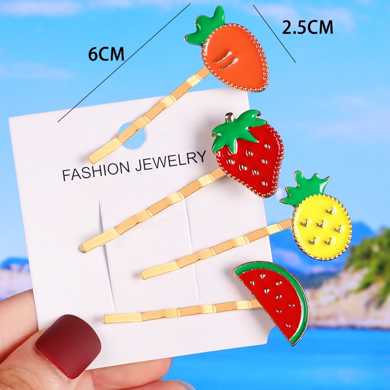 Kẹp Tóc Nữ Hình Trái Cây/Cà Rốt/Chữ One Piece Độc Đáo