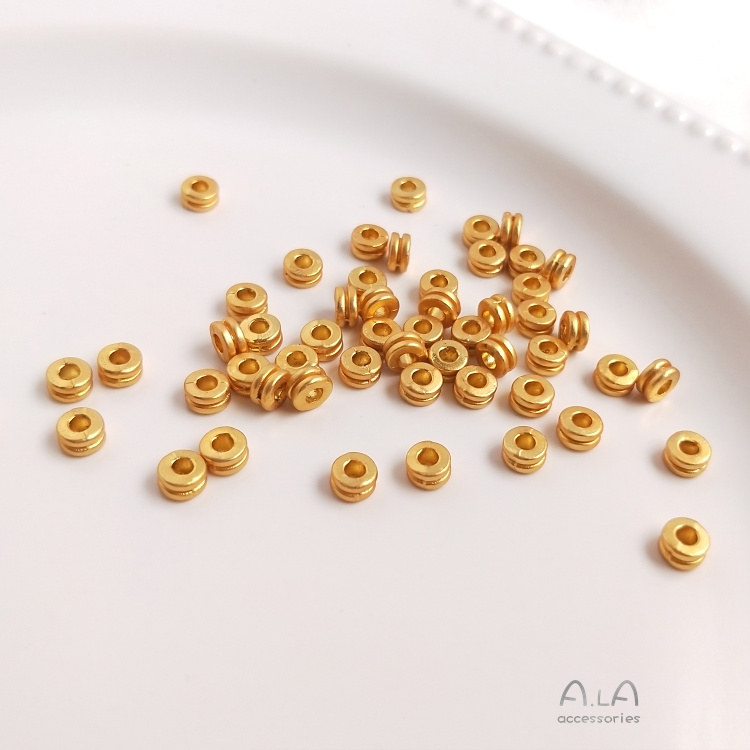 Hạt Cườm Màu Vàng Đồng Hai Lớp Dùng Làm Trang Sức Thủ Công diy