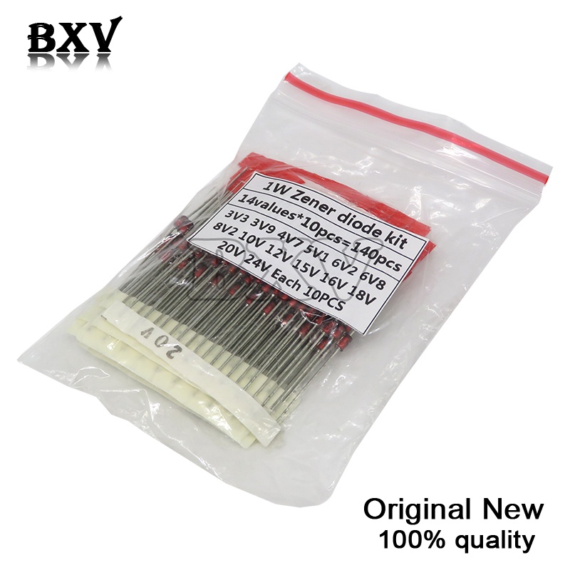 Bộ 10 Cái Đi Ốt Zener Diode 14Values * 10 Cái = 140 Cái 1W DO-41 3.3V-30V Tự Làm Linh Kiện Điện Tử
