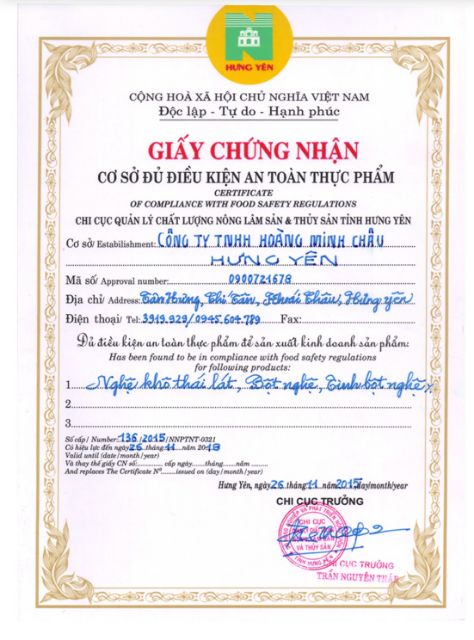 Lọ tinh bột nghệ Hoàng Minh Châu Hưng Yên -100gr