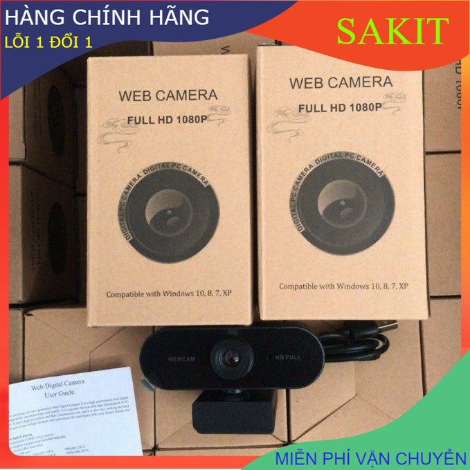 Webcam (camera) cho máy  tính( PC) có độ phân giải Full HD  hình ảnh sắc nét 1080p (Có mic)