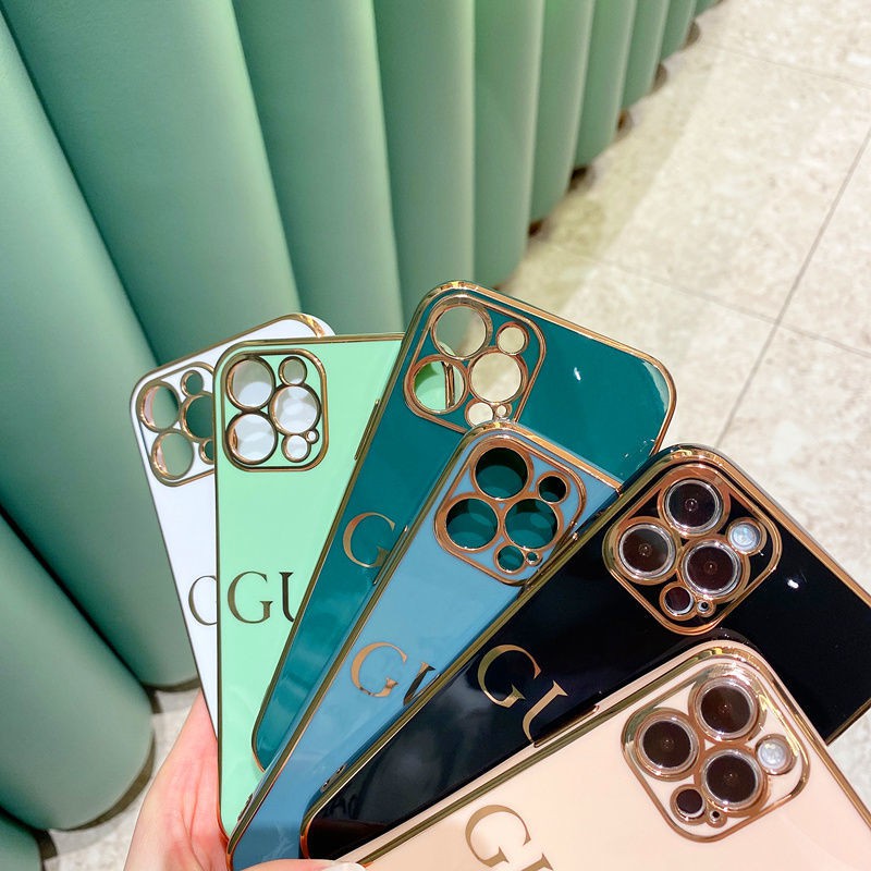 [HOT] Ốp Lưng Dẻo Gucci Mạ Crom Viền Xi Điện Thoại Iphone6/6plus/6s/6splus/7/7plus/8/8plus/X/Xr/Xs/11/12/Pro/Promax