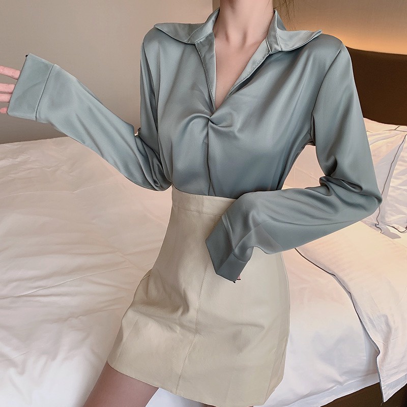 Áo sơ mi nữ tay dài Emilyshop ulzzang