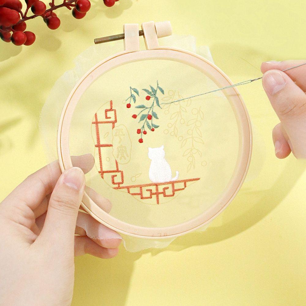 Móc Khóa Thêu Chữ Thập Thủ Công Hình Thỏ Phong Cách Trung Hoa Chất Lượng Cao