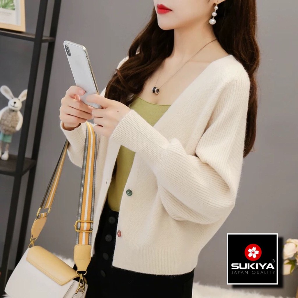 Áo khoác len Nữ cardigan SUKIYA Hàng cao cấp chất Sợi lông Thỏ mềm mại AL07 | BigBuy360 - bigbuy360.vn