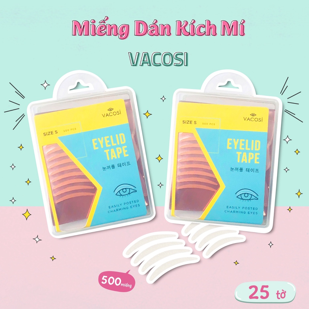 Hộp 500 Miếng Dán Kích Mí Vacosi Eyelid Tape VM11 [250 CẶP/HỘP]