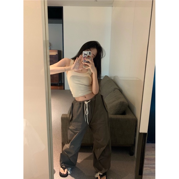 SET áo ba lỗ + quần dù dây rút thể thao