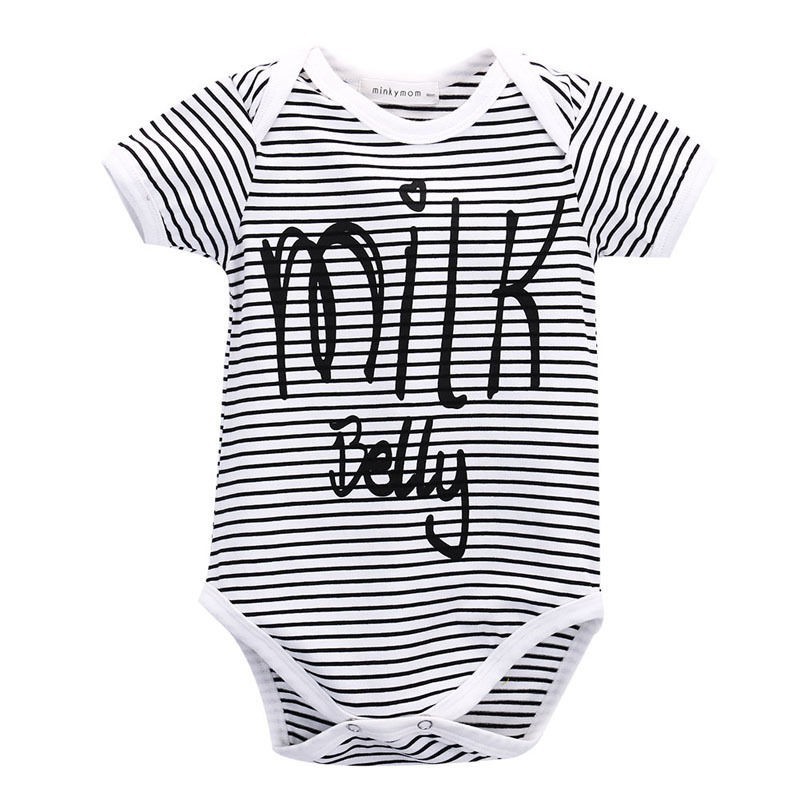 Jumpsuit Bodysuit Romper Liền Mảnh Có Sọc Trắng Và Đen Cho Các Bé Trai Nhỏ Sơ Sinh