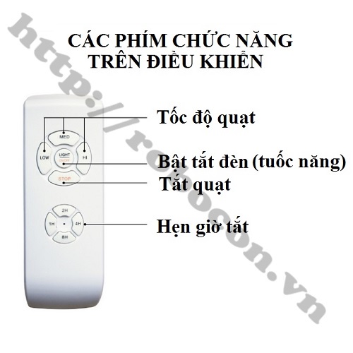 BỘ TAY VÀ MẠCH ĐIỀU KHIỂN QUẠT TRẦN, ĐÈN TỪ XA