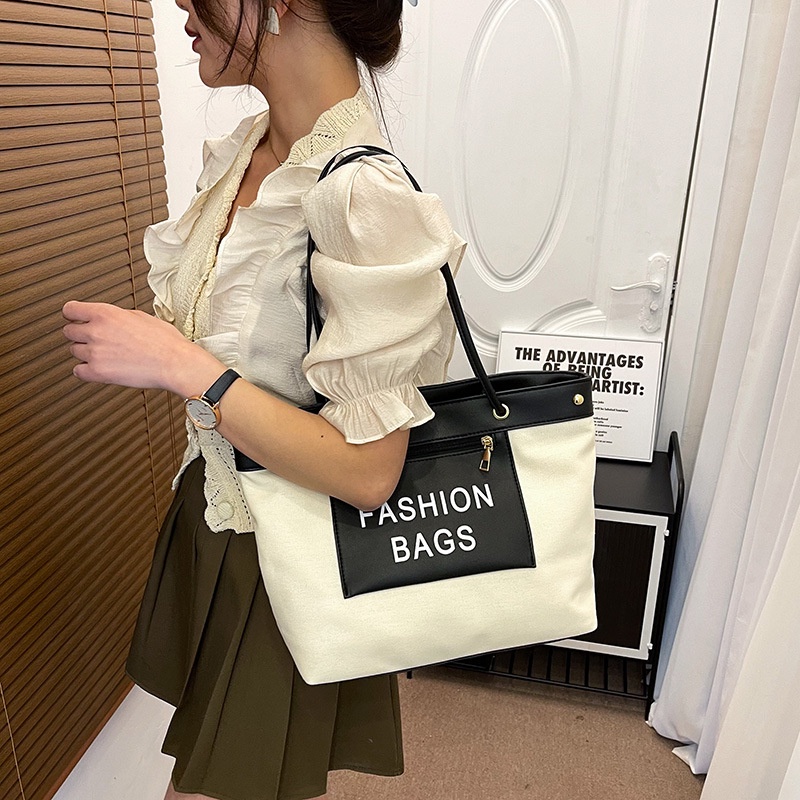 Túi Xách Canvas Cỡ Lớn 2022 Họa Tiết Chữ Thời Trang Cho Nữ