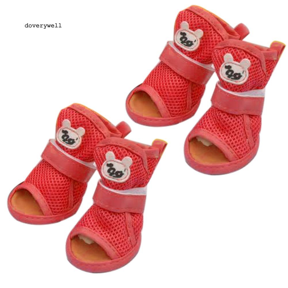Set 4 Chiếc giày sandal mềm chống trượt cho thú cưng