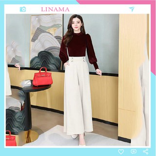 Quần nữ ống rộng vải đẹp giúp chân dài miên man LN01