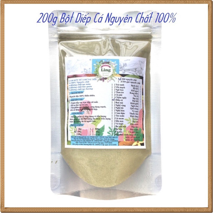 [Sỉ-Rẻ] Bột Diếp Cá 200g sấy lạnh nguyên chất thiên nhiên 100% có giấy VSATTP và ĐKKD dùng đa công dụng [Lẻ-Sỉ]