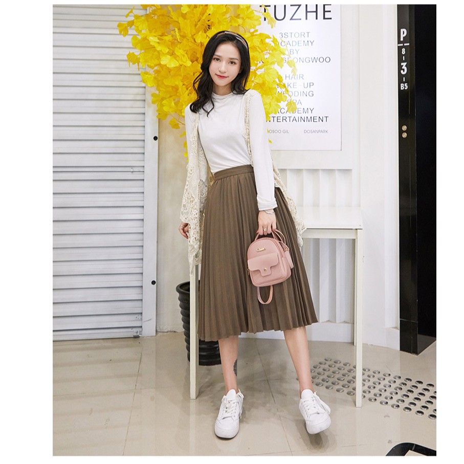 Sale 73% Ba lô da mini phong cách Hàn Quốc thời trang cho nữ, grey Giá gốc 75000đ - 1G84
