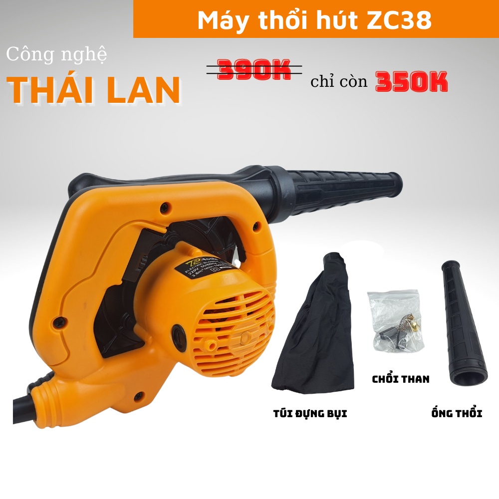 Máy thổi & hút bụi ZC38, Công Suất 1200W cực mạnh - Máy Hút Bụi Đa Năng - LÕI ĐỒNG 100%