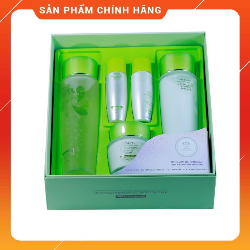 Bộ dưỡng trắng da dưỡng ẩm cấp nước tinh chất lô hội 3W Clinic Hàn Quốc [ Cam Kết Chính Hãng Hàn Quốc ]