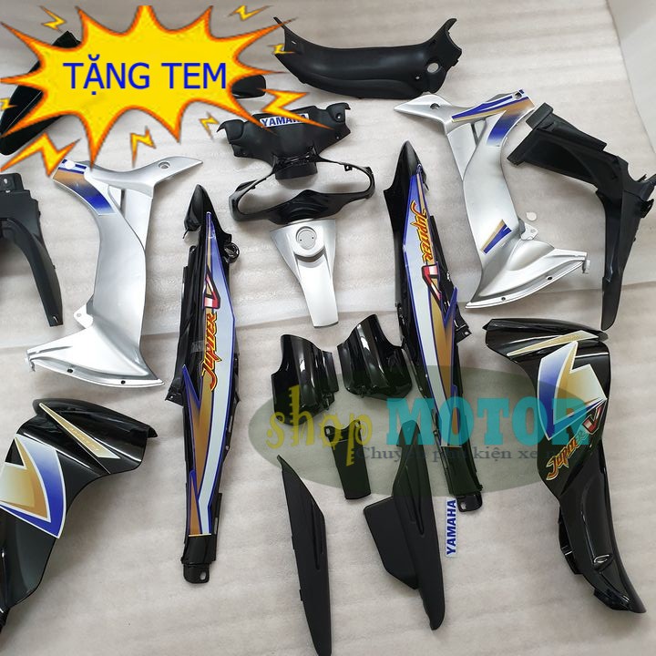 Dàn áo nhựa nguyên sinh ABS cao cấp MÀU ĐEN cho xe JUPITER V - Kèm bộ ốc ráp dàn áo- B556