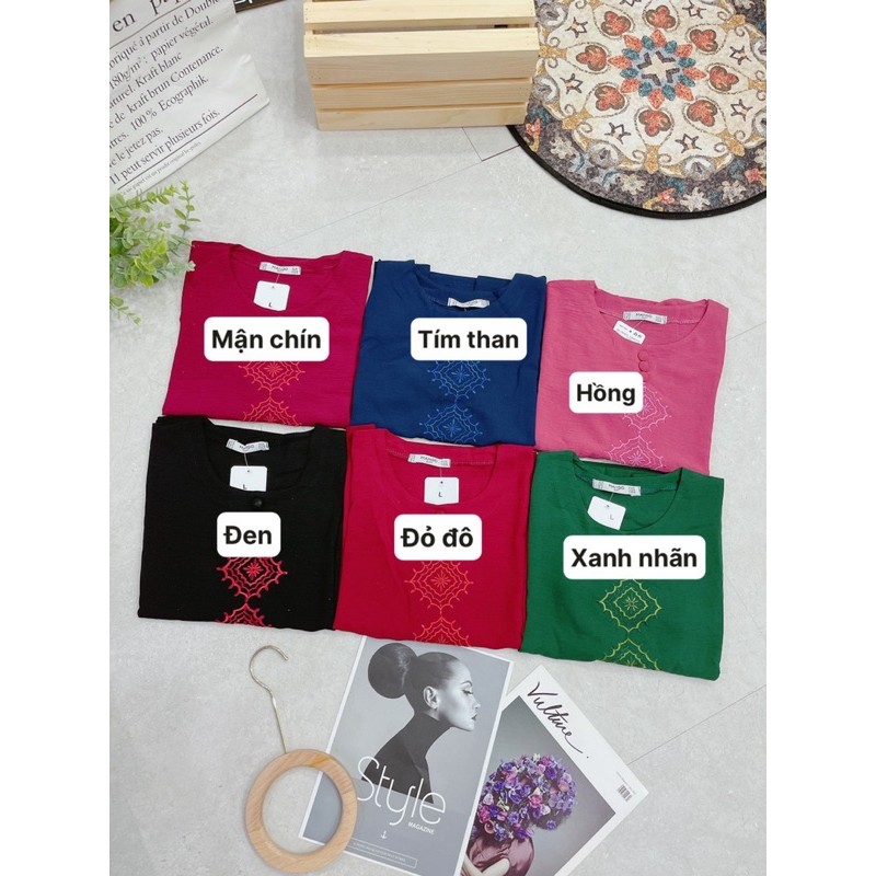 SNU37 - BỘ ĐŨI QUẦN DÀI ÁO CỘC THÊU THOI CÚC BỌC CHO MẸ | BigBuy360 - bigbuy360.vn