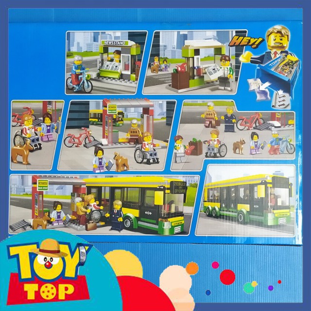 Bộ đồ chơi lắp ráp ghép City Town xếp hình trạm chờ xe ô tô buýt bus thành phố Leji 40021 / A19079 mô phỏng 60154