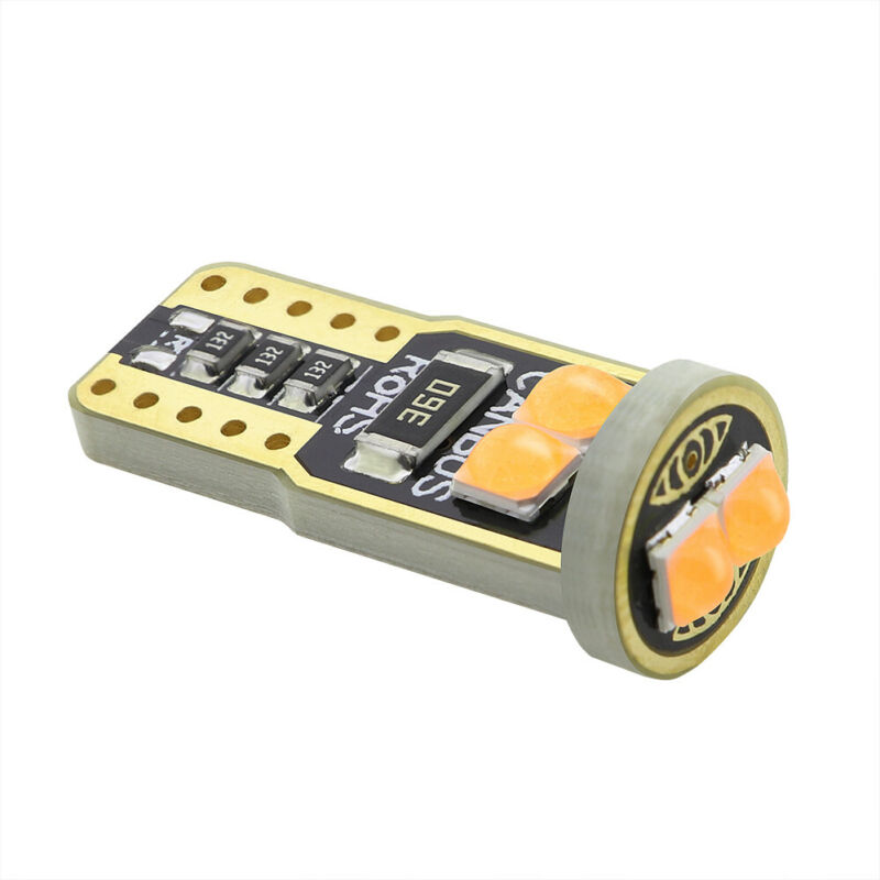 2 Đèn Led Màu Tím Dc 12v T10 6 Smd W5W 24.5x9.7x9 (Mm)