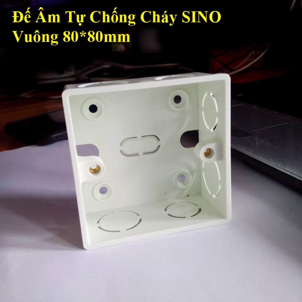 Đế âm tường, hộp điện âm tường chống cháy SINO vuông 80x80mm